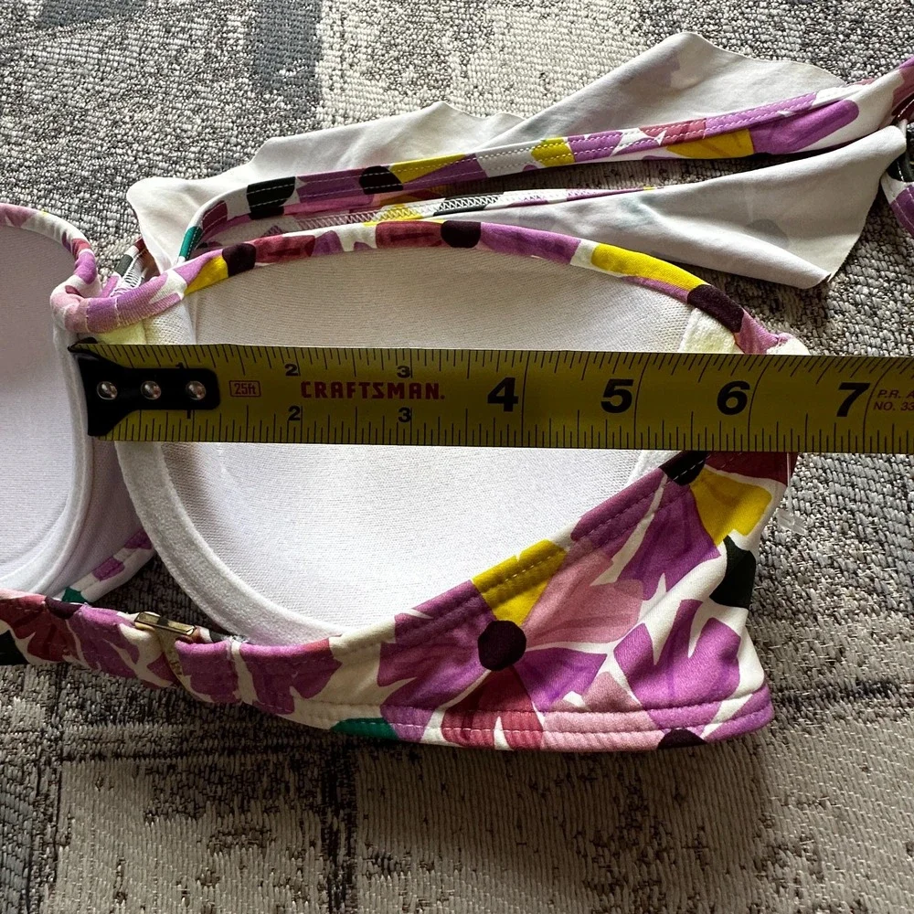 Kate Spade New York Women Wallflower Printed Floral Pink Bikini Swim Top fits XS